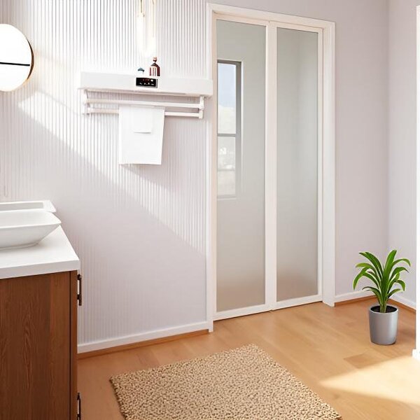 Elektromos törölköző szárító és sterilizáló, fürdőszobai vagy konyhai használatra, falra szerelhető, SZ60cm, 450W, ElectricSun Standard Fehér