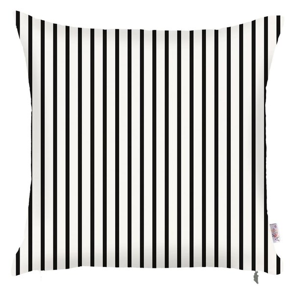 Pinky Light Stripes fekete-fehér párnahuzat, 43 x 43 cm - Mike & Co. NEW YORK