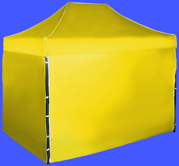 Gyorsan összecsukható sátor 2x3m – acél, Sárga, 4 oldalfal