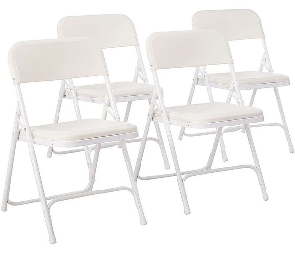 Párnázott, összecsukható szék 4 db-os, fehér színben