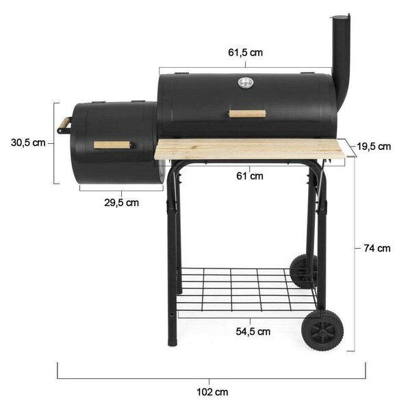 Timeless Tools Faszéngrill és Smoker - 2 az 1-ben