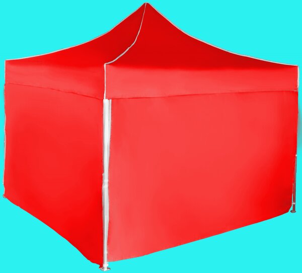 Gyorsan összecsukható sátor 3x3 m - alumínium, Piros, 4 oldalfal