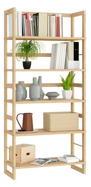 ÖLAND fa polcos állvány, 58x27x136cm, 5 polc, barna Casaria
