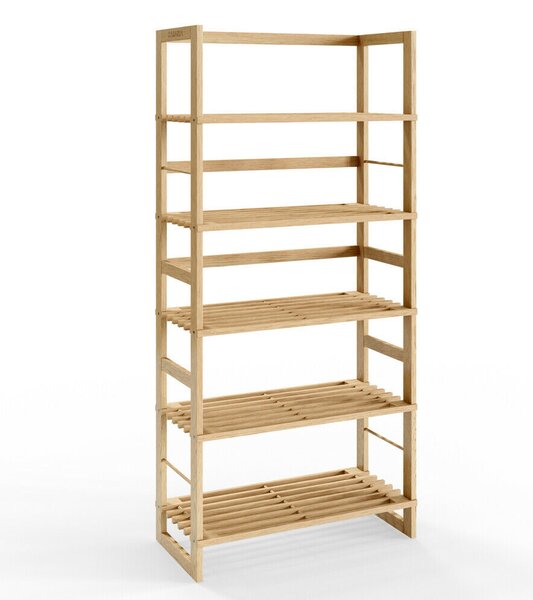 ÖLAND fa polcos állvány, 58x27x136cm, 5 polc, barna Casaria