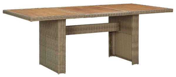 VidaXL Kerti Étkezőasztal - Polyrattan - Barna - 200x100 cm
