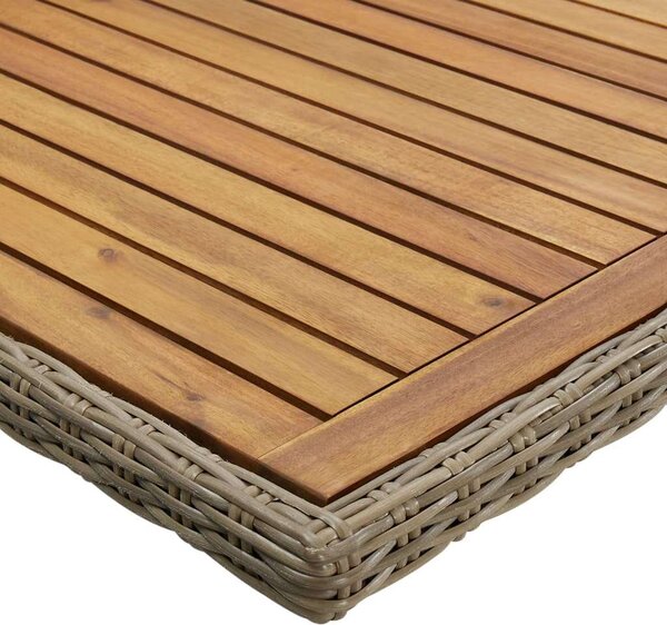 VidaXL Kerti Étkezőasztal - Polyrattan - Barna - 200x100 cm