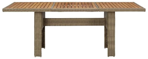 VidaXL Kerti Étkezőasztal - Polyrattan - Barna - 200x100 cm