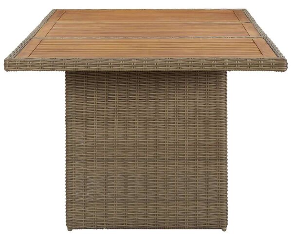 VidaXL Kerti Étkezőasztal - Polyrattan - Barna - 200x100 cm
