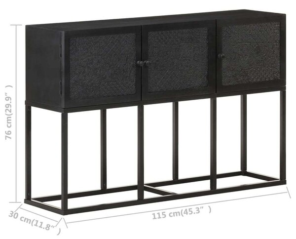 VidaXL Mangófa Tálalószekrény - 3 Ajtós - 115x30x76 cm