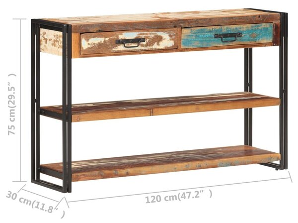 VidaXL tömör újrahasznosított fa tálalószekrény 120 x 30 x 75 cm