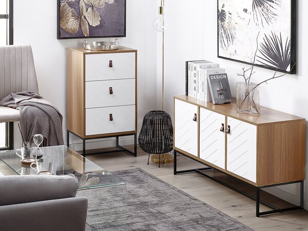Szekrény NUEVA Világosbarna/fehér