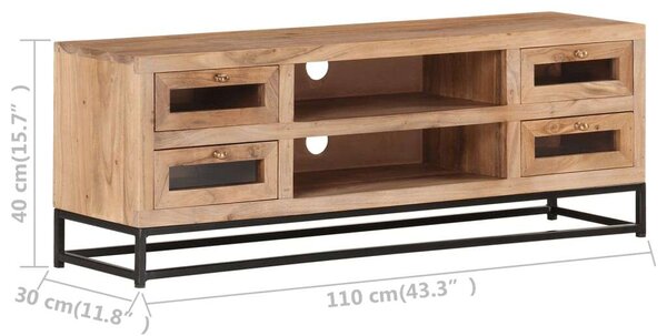VidaXL Akácfa TV-szekrény - Ipari Stílus - 110x30x40 cm