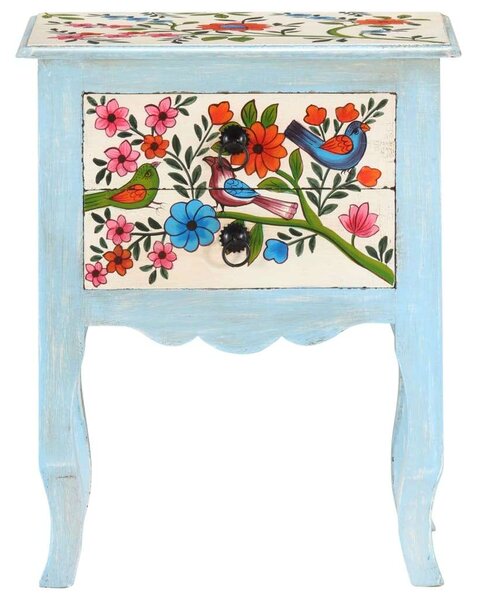 VidaXL kézzel festett tömör mangófa éjjeliszekrény 40 x 30 x 50 cm