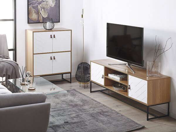 TV állvány NUEVA Világosbarna/fehér