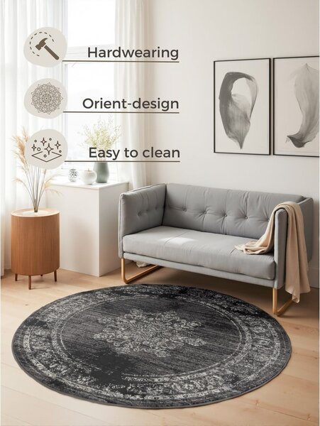 Szürke kerek szőnyeg ø 120 cm Gloria Lydia – Hanse Home