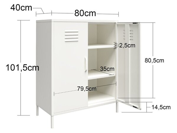 Fekete fém szekrény 40x102x80 cm Mission District – Støraa