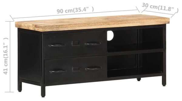 VidaXL Mangófa TV-szekrény - Ipari Stílus - 90x30x41 cm