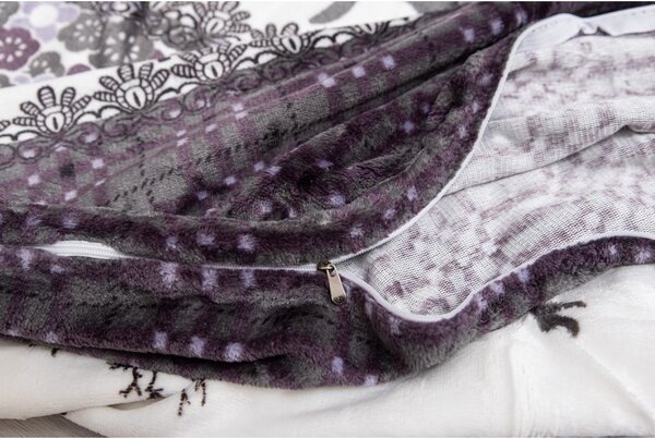 KARÁCSONYI RÉNSZARVAS szürke mikroplüss ágynemű + SOFT világosszürke mikroplüss lepedő 90x200 cm