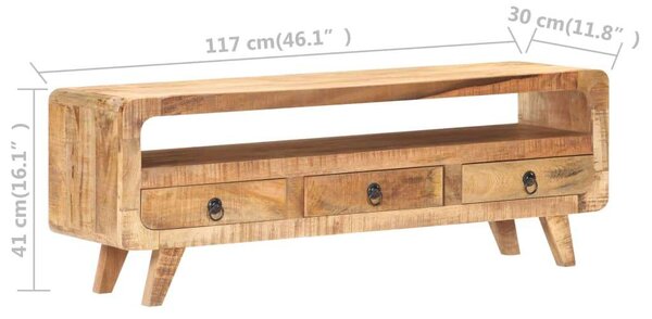 VidaXL tömör nyers mangófa TV-szekrény 117 x 30 x 41 cm