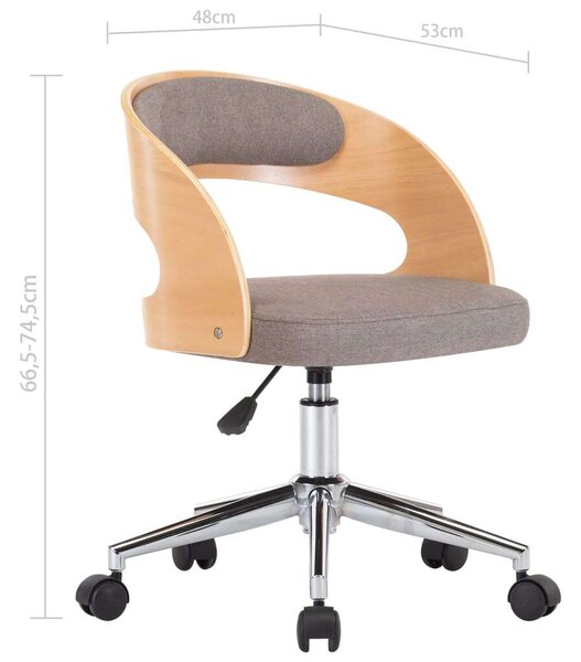VidaXL Ergonomikus Forgószék - Fa és Szövet - Tópszín