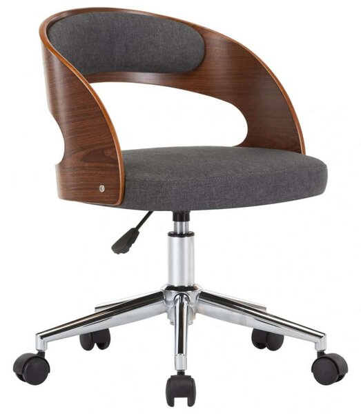 VidaXL Forgószék - Szürke Szövet és Fa - Ergonomikus