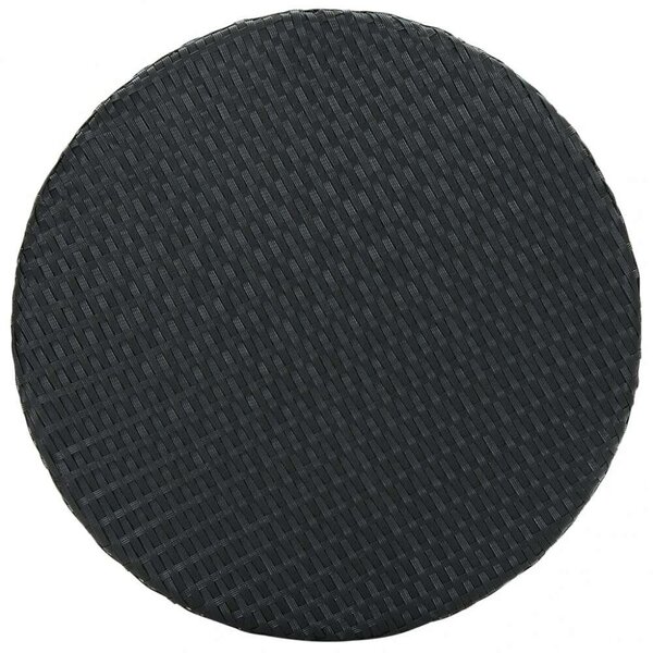 VidaXL Polyrattan Kerti Asztal - Fekete - Ø60,5 x 106 cm
