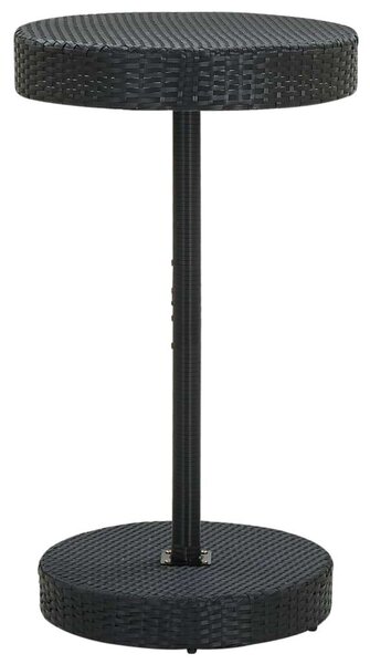 VidaXL Polyrattan Kerti Asztal - Fekete - Ø60,5 x 106 cm
