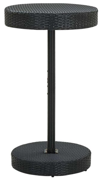 VidaXL Polyrattan Kerti Asztal - Fekete - Ø60,5 x 106 cm