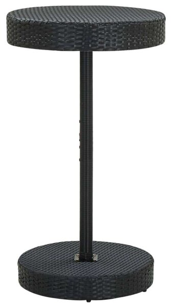 VidaXL Polyrattan Kerti Asztal - Fekete - Ø60,5 x 106 cm
