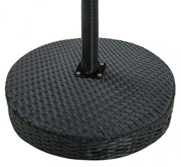 VidaXL Polyrattan Kerti Asztal - Fekete - Ø60,5 x 106 cm