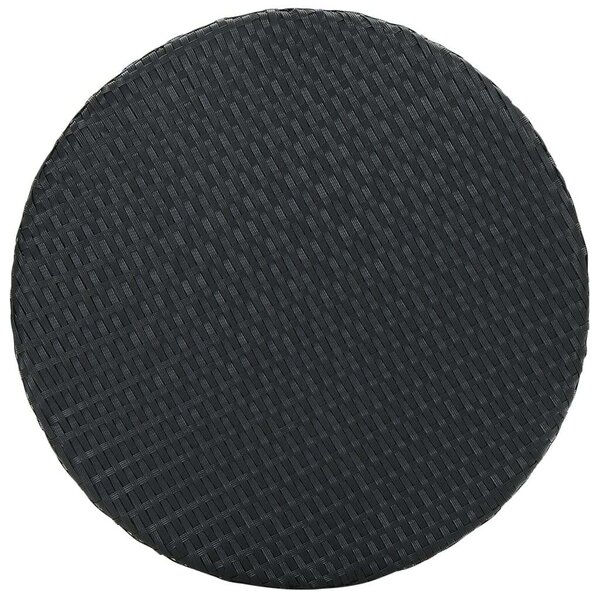 VidaXL Polyrattan Kerti Asztal - Fekete - Ø60,5 x 106 cm