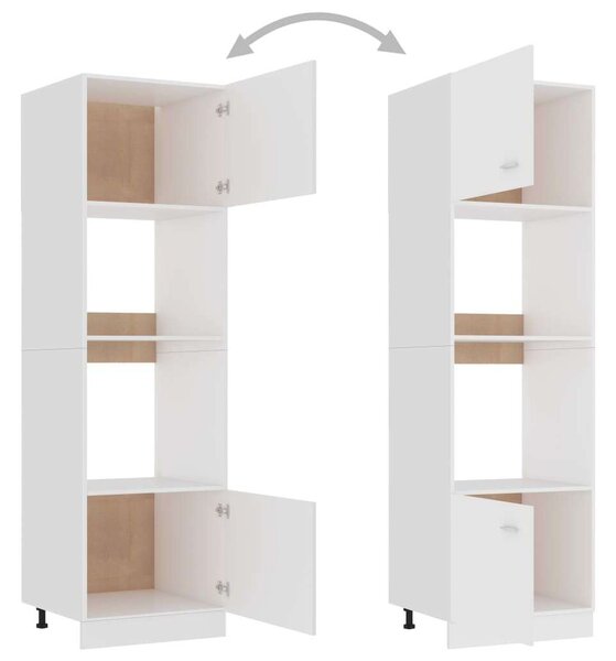 VidaXL Mikrohullámú Sütő Szekrény - Fehér - 60x57x207 cm