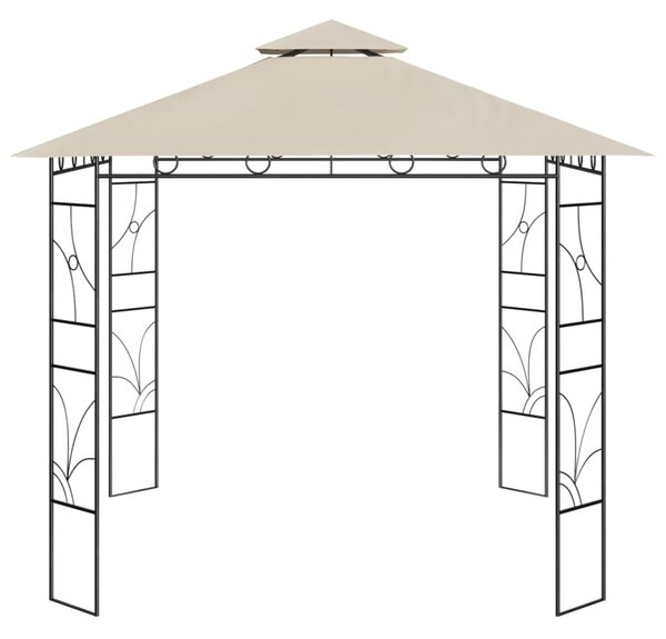 VidaXL Kerti Pavilon - 3x3x2,7m, Acél, Krémszínű