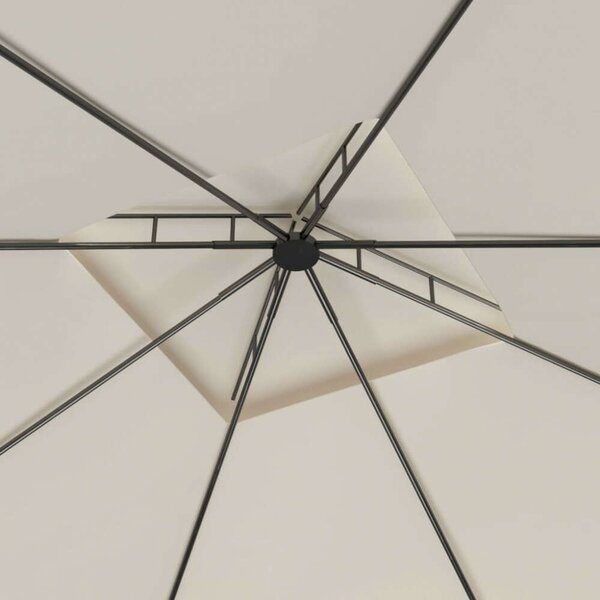 VidaXL Kerti Pavilon - 3x3x2,7m, Acél, Krémszínű