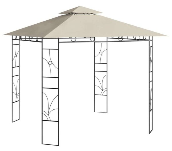 VidaXL Kerti Pavilon - 3x3x2,7m, Acél, Krémszínű