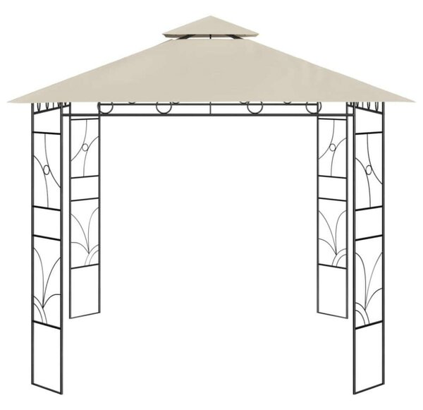 VidaXL Kerti Pavilon - 3x3x2,7m, Acél, Krémszínű