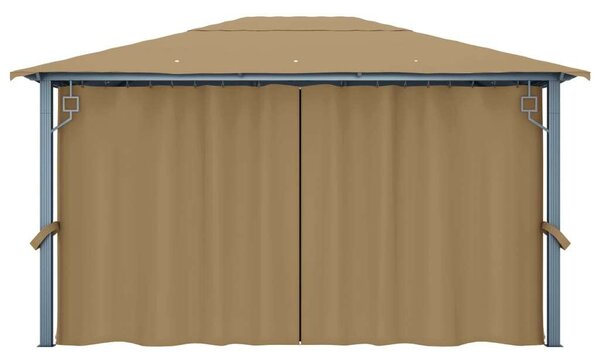 VidaXL alumíniumpavilon függönnyel 400 x 300 cm, tópszínű