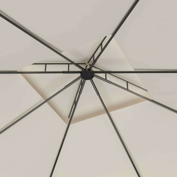 VidaXL Kerti Pavilon - 3x3x2,7m, Acél, Krémszínű