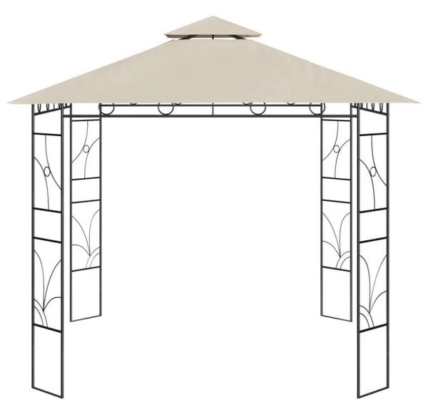 VidaXL Kerti Pavilon - 3x3x2,7m, Acél, Krémszínű