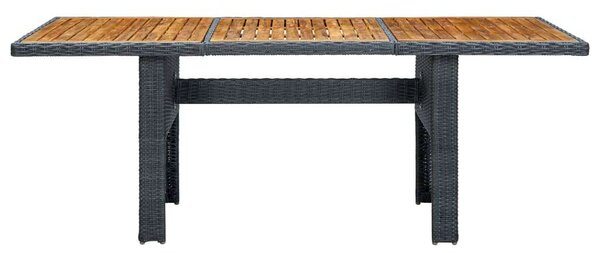 VidaXL Kertasztal - Akácfa - Polyrattan - 200x100cm