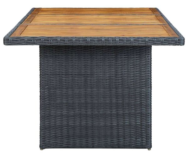 VidaXL Kertasztal - Akácfa - Polyrattan - 200x100cm