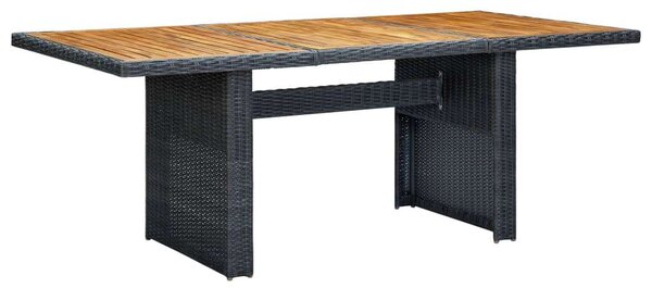 VidaXL Kertasztal - Akácfa - Polyrattan - 200x100cm