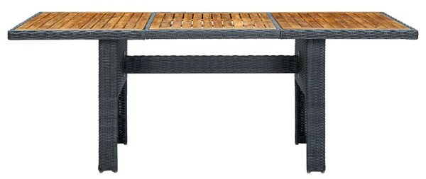 VidaXL Kertasztal - Akácfa - Polyrattan - 200x100cm