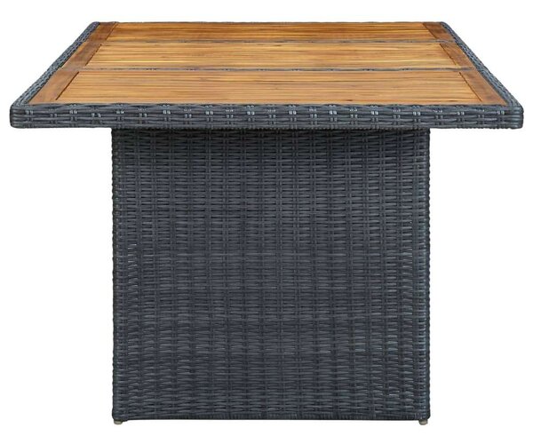 VidaXL Kertasztal - Akácfa - Polyrattan - 200x100cm