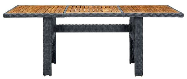 VidaXL Kertasztal - Akácfa - Polyrattan - 200x100cm