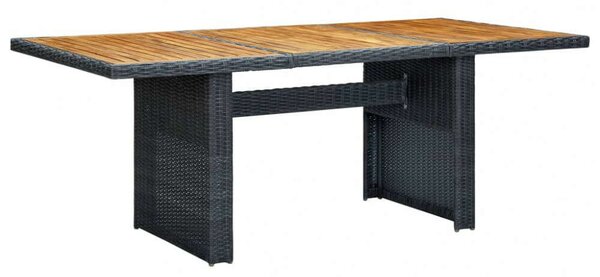 VidaXL Kertasztal - Akácfa - Polyrattan - 200x100cm