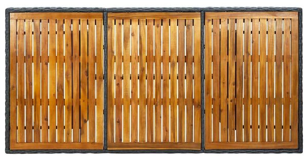 VidaXL Kertasztal - Akácfa - Polyrattan - 200x100cm