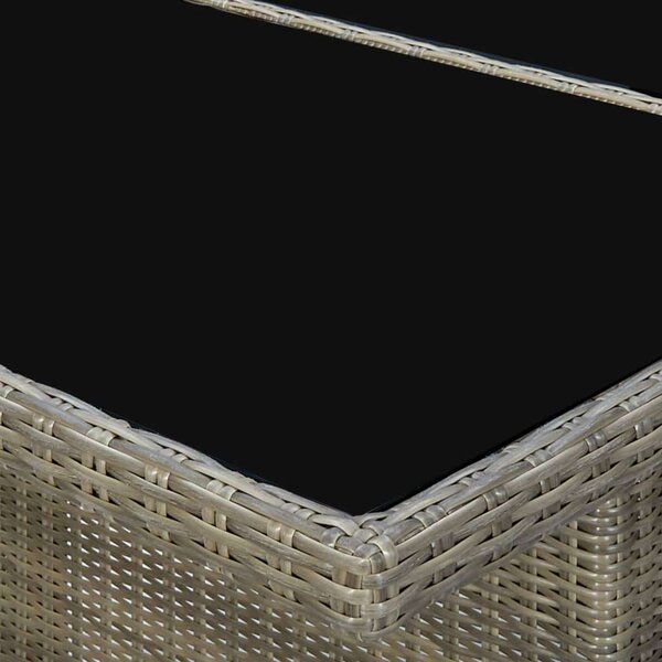 VidaXL Kerti Asztal - Polyrattan - Üveg - 200x100cm