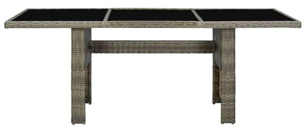 VidaXL Kerti Asztal - Polyrattan - Üveg - 200x100cm
