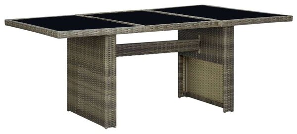VidaXL Kerti Asztal - Polyrattan - Üveg - 200x100cm
